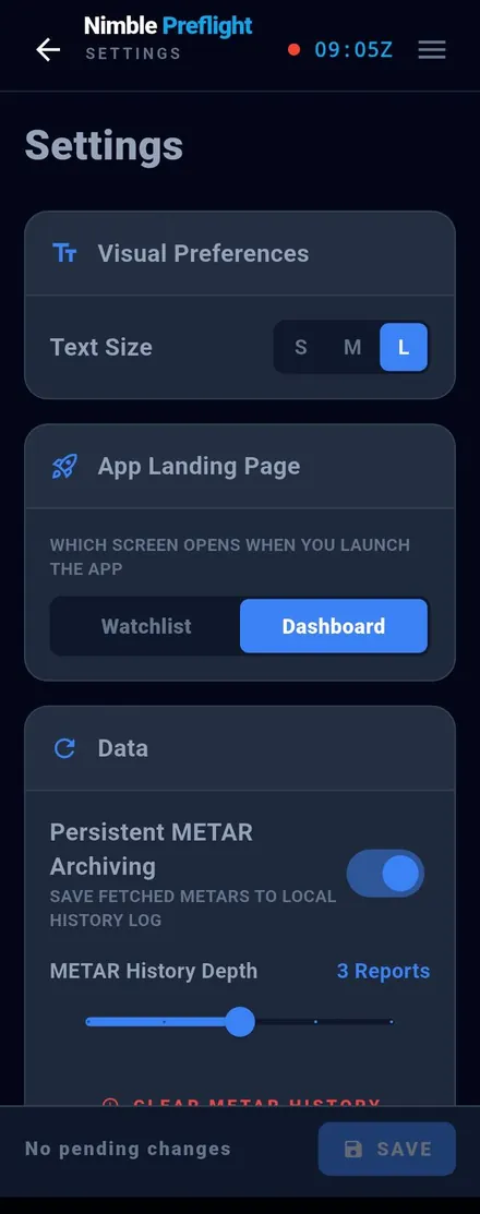 Settings & Backup
